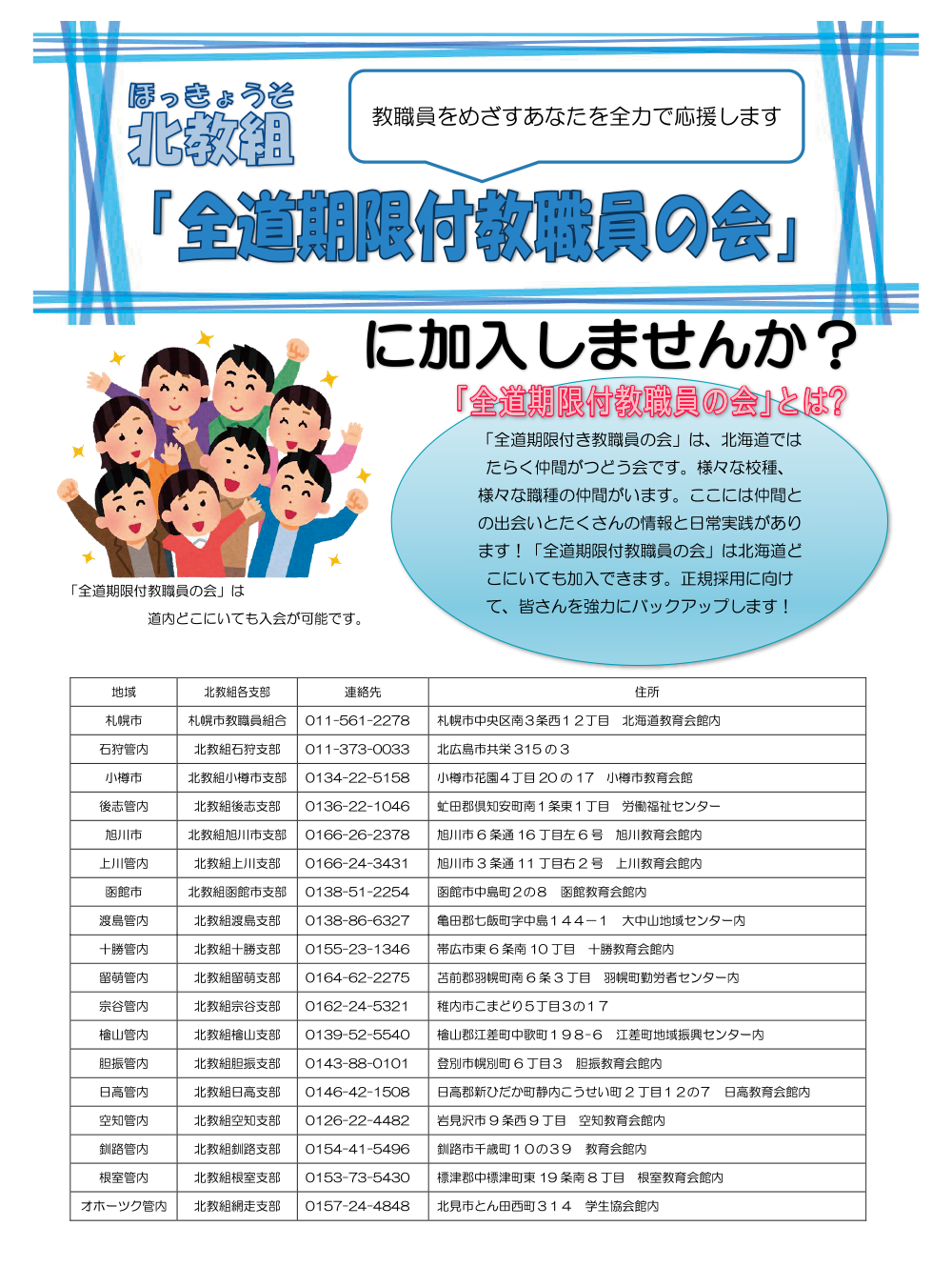全道期限付教職員の会1